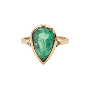 Statement 18k gold HN Vision Ring with 3.30ct emerald and diamond accents
