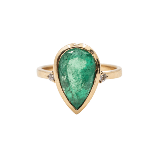 Statement 18k gold HN Vision Ring with 3.30ct emerald and diamond accents